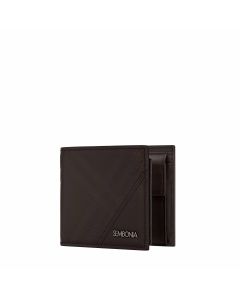Signature Embossed Leather Tri-Fold Wallet With Coin Pocket - 066437-508